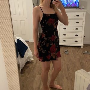 Black floral velvet Lulu’s dress